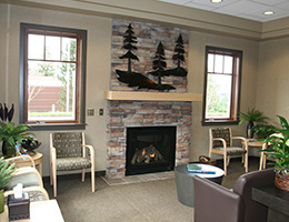 Comfortable dental office waiting area