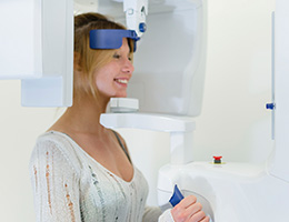 Woman receiving CT scan