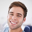 Young man in dental chair